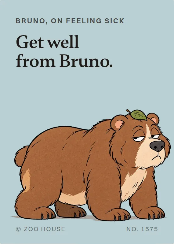 Bruno illness card: Get well from Bruno.