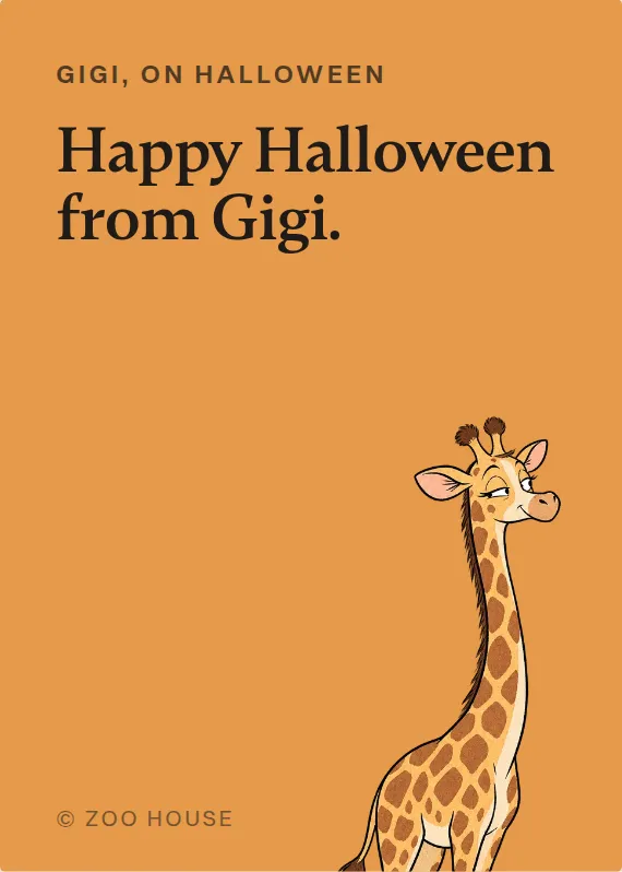 Gigi halloween card: Happy Halloween from Gigi.