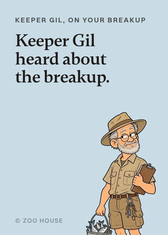 Keeper Gil breakups & divorce card: Keeper Gil heard about the breakup.