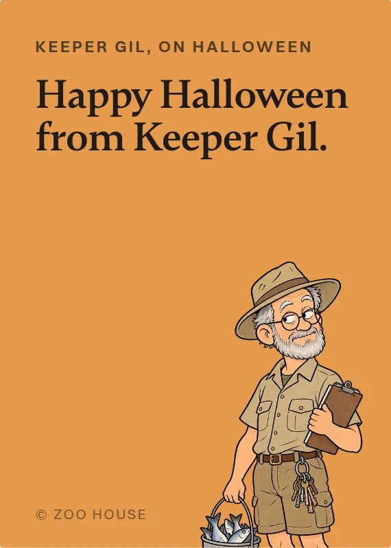 Keeper Gil halloween card: Happy Halloween from Keeper Gil.