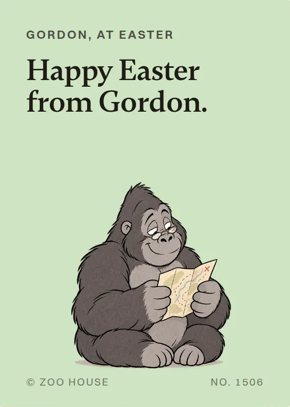 Gordon easter card: Happy Easter from Gordon.