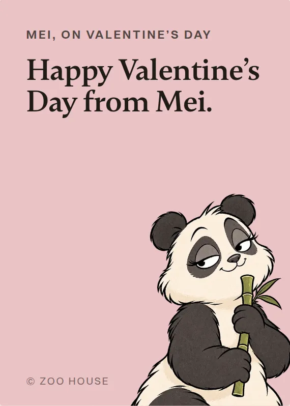 Mei valentine’s day card: Happy Valentine’s Day from Mei.