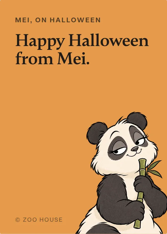 Mei halloween card: Happy Halloween from Mei.