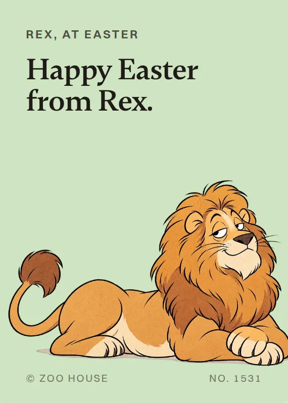 Rex easter card: Happy Easter from Rex.