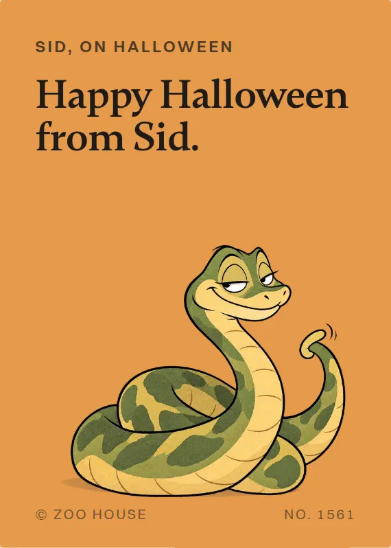 Sid halloween card: Happy Halloween from Sid.