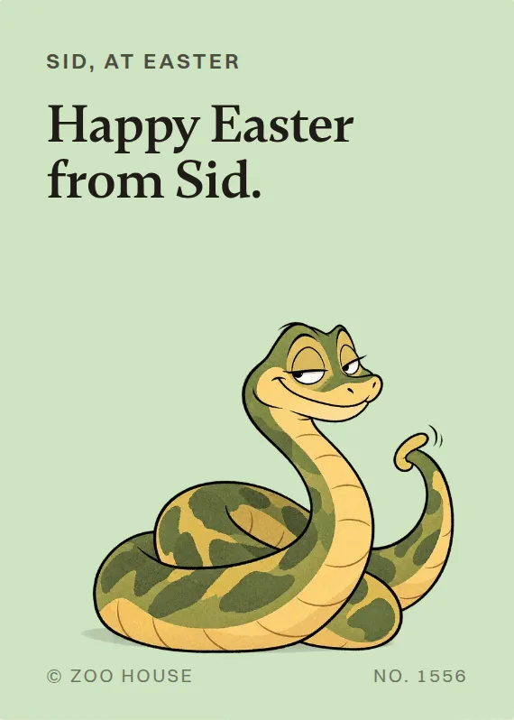 Sid easter card: Happy Easter from Sid.
