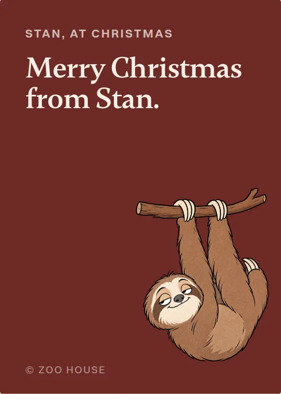 Stan christmas card: Merry Christmas from Stan.